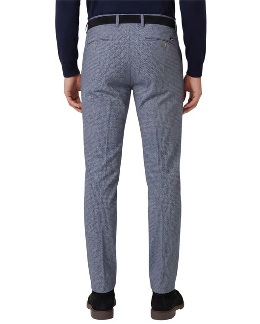 katoenen broek Gardeur Savage blauw geruit