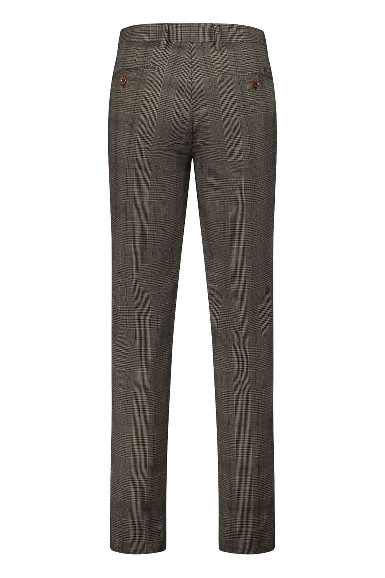 katoenen broek Gardeur bruin geruit katoen