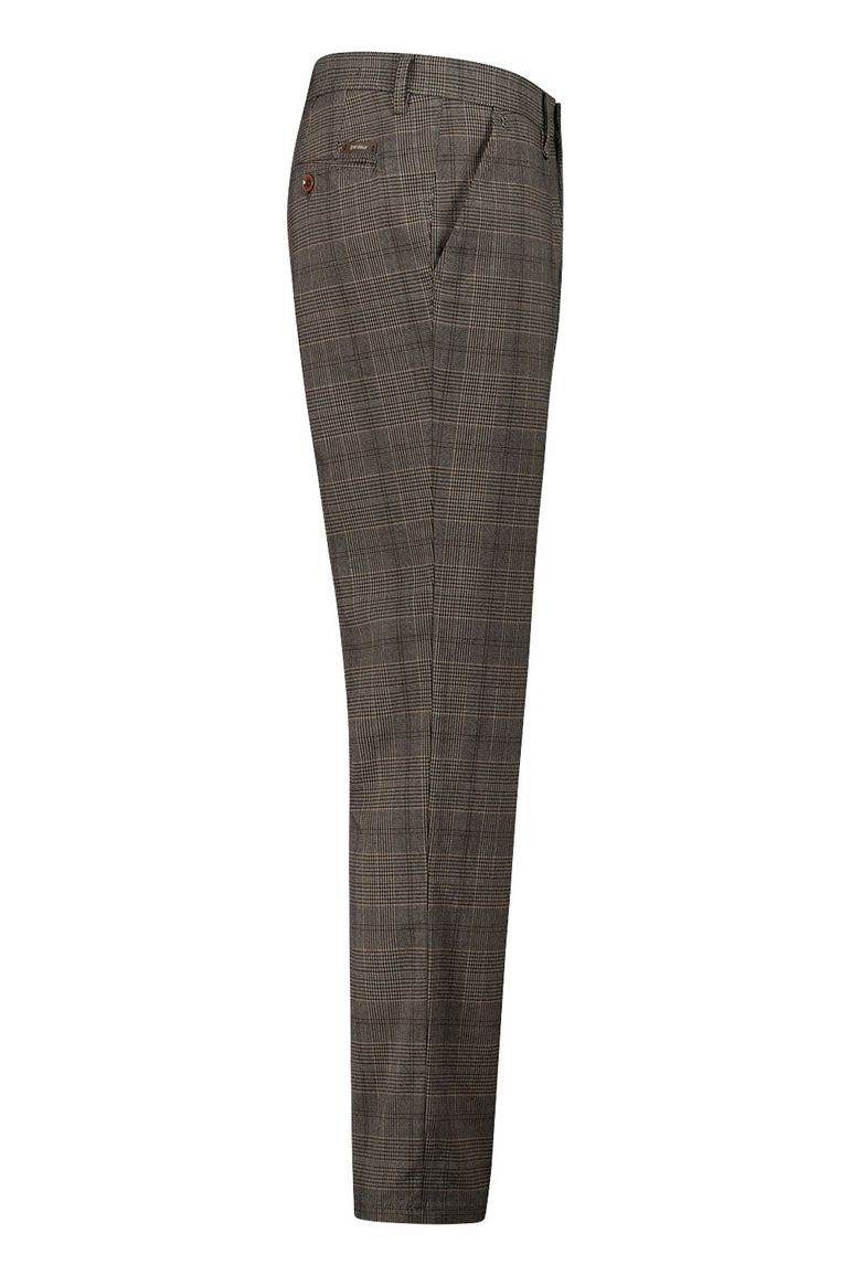 katoenen broek Gardeur bruin geruit katoen