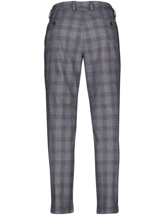 katoenen broek Gardeur blauw geruit katoen