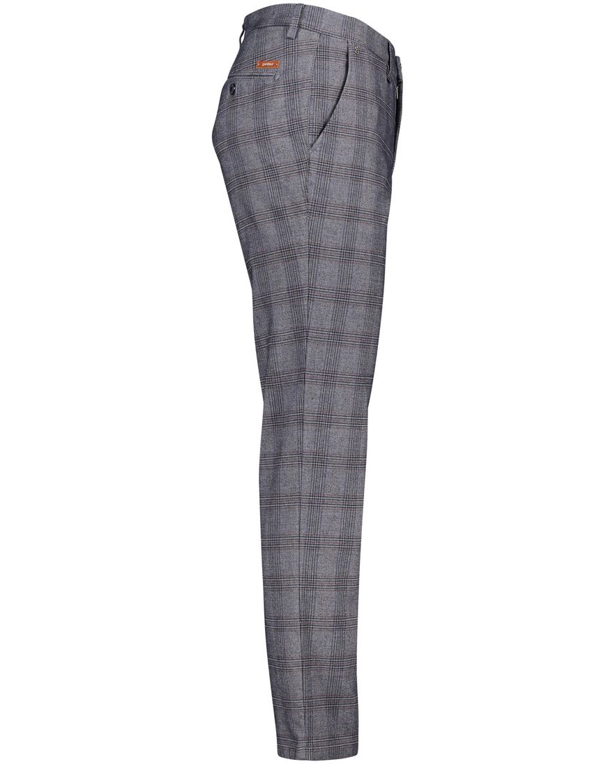 Gardeur katoenen broek blauw geruit katoen