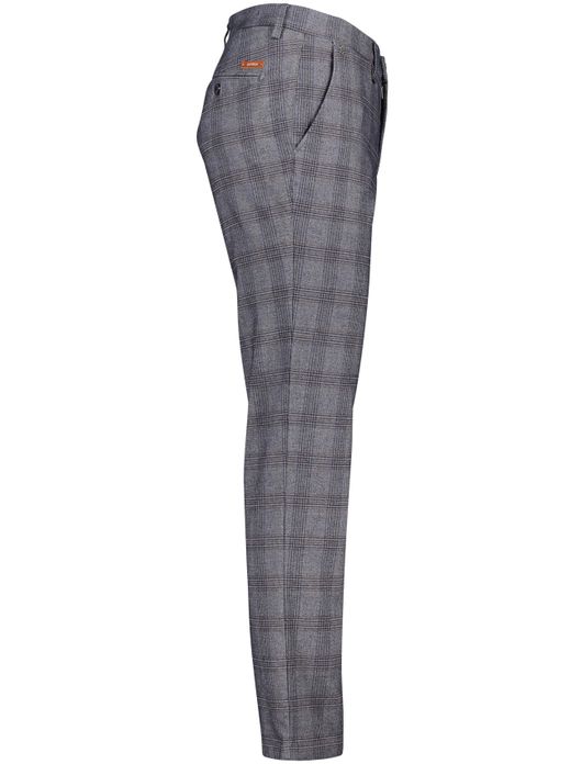 katoenen broek Gardeur blauw geruit katoen