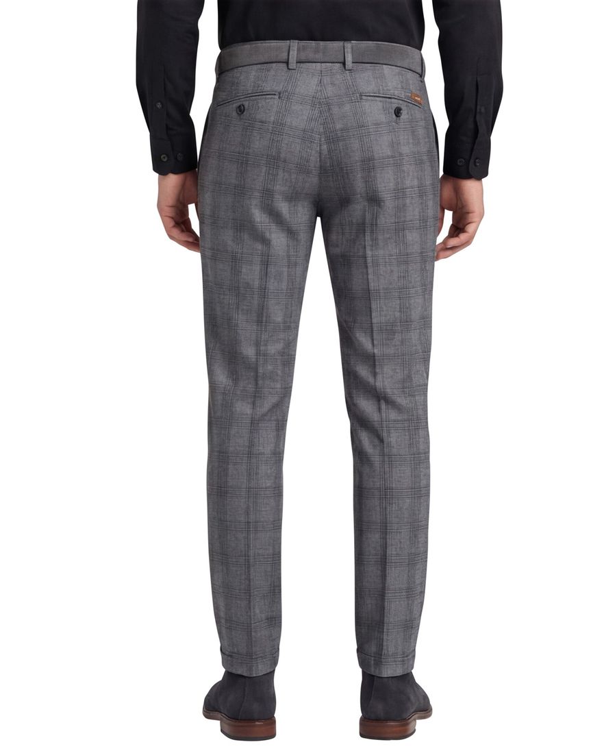 Gardeur katoenen broek blauw geruit katoen