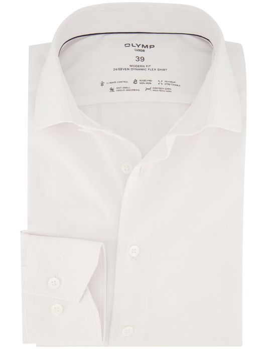 business overhemd Olymp Luxor Modern Fit wit effen katoen normale fit