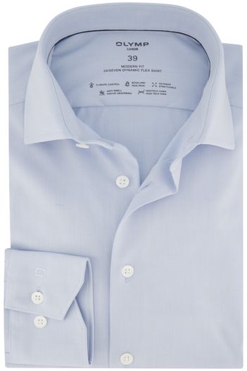 Olymp Olymp Luxor business overhemd normale fit lichtblauw effen katoen