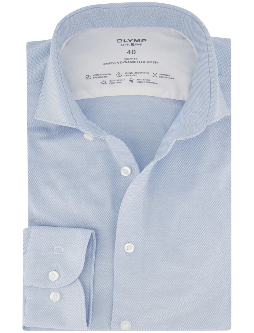 Olymp Luxor body fit overhemd lichtblauw katoen extra slanke fit