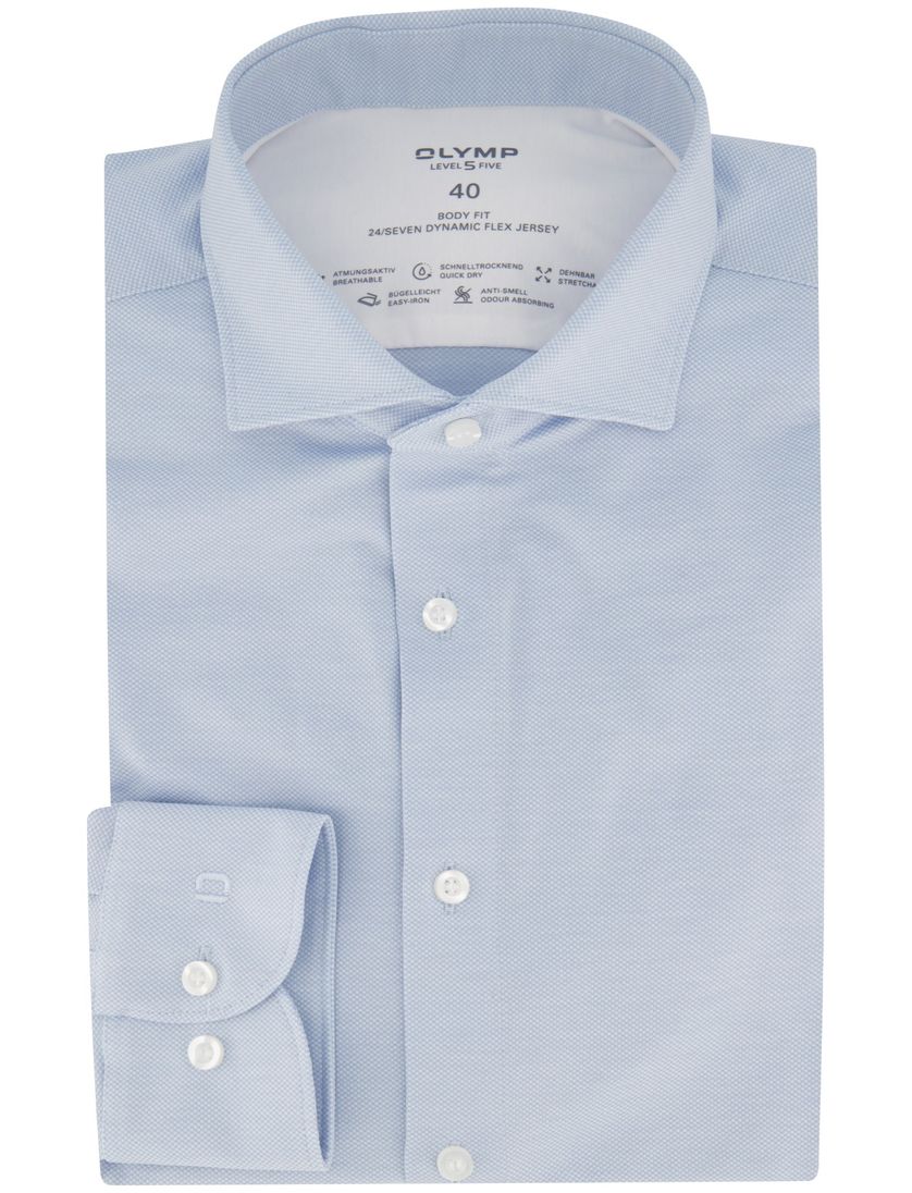 Olymp Luxor body fit overhemd lichtblauw katoen extra slanke fit