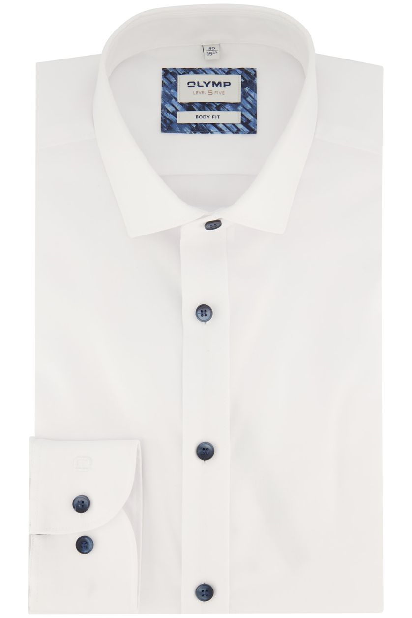 Olymp business overhemd  wit effen katoen extra slim fit