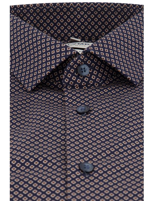 business overhemd Olymp blauw geprint katoen extra slim fit