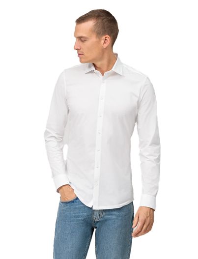 Olymp Olymp business overhemd super slim fit wit effen katoen