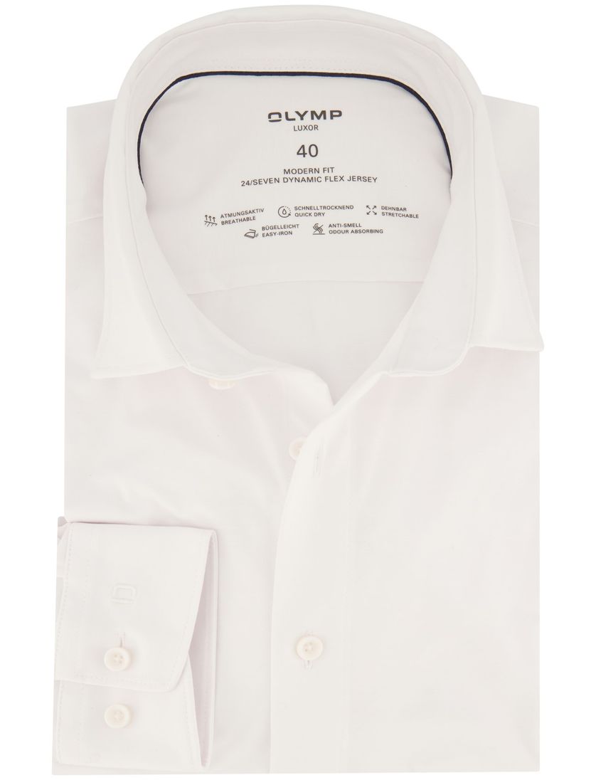 Olymp overhemd mouwlengte 7 wit effen katoen normale fit