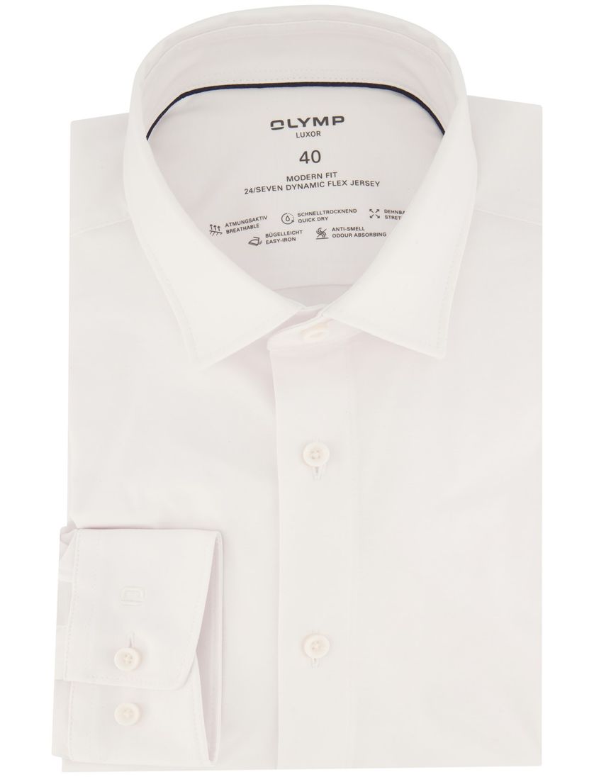 Olymp overhemd mouwlengte 7 wit effen katoen normale fit