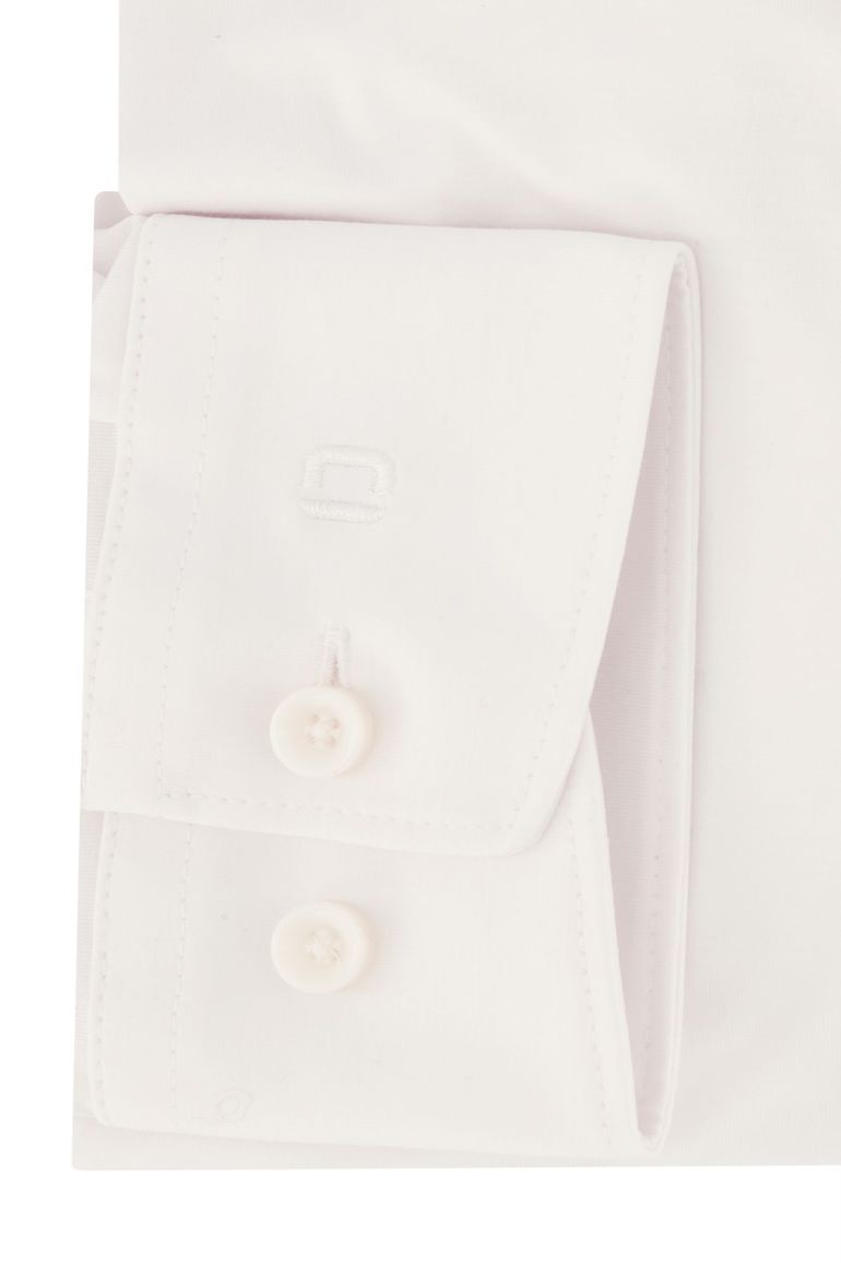 overhemd mouwlengte 7 Olymp wit effen katoen normale fit