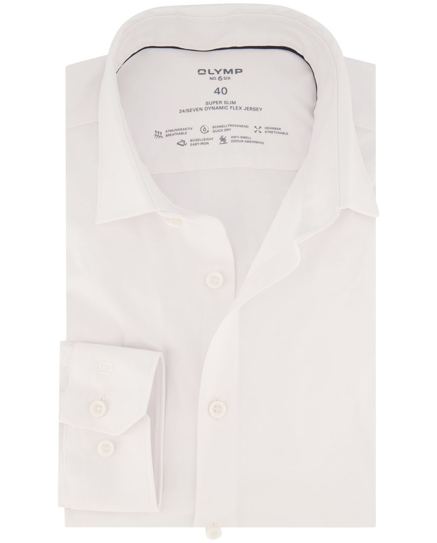 Olymp overhemd mouwlengte 7 No. 6 super slim fit wit effen katoen