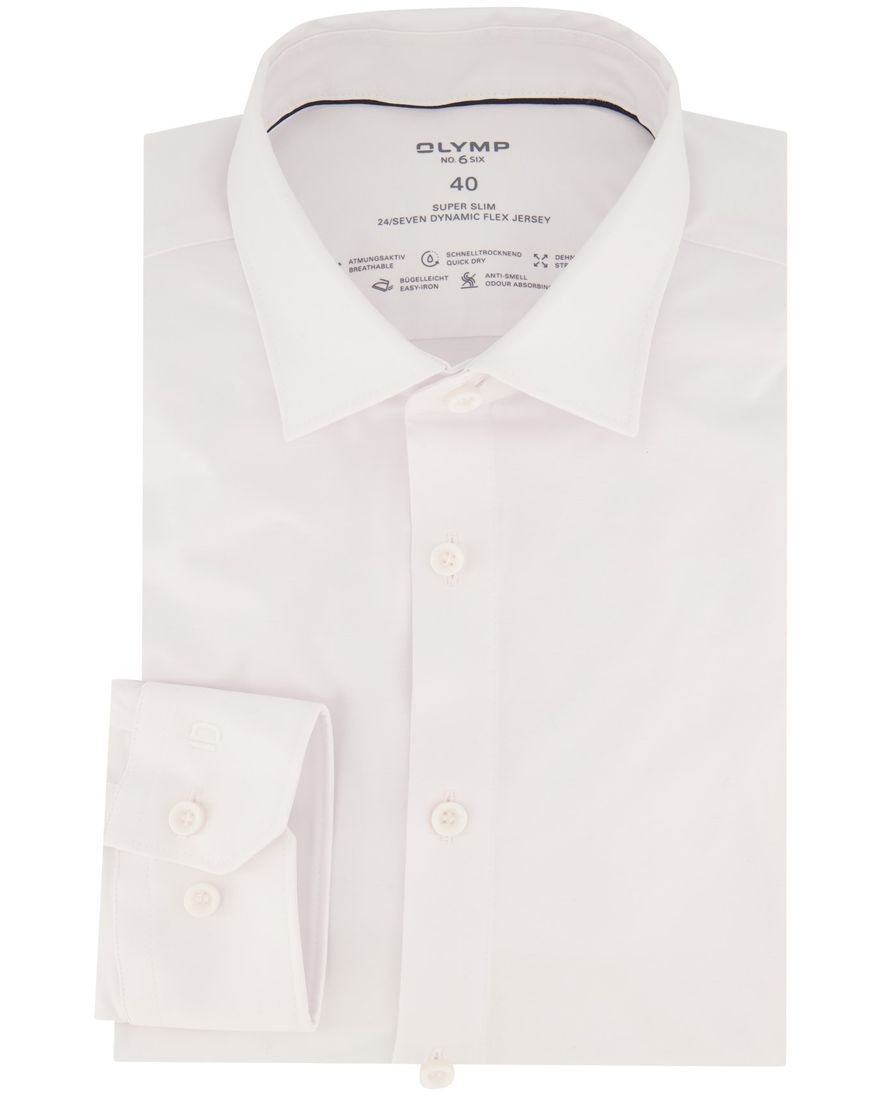 Olymp overhemd mouwlengte 7 No. 6 super slim fit wit effen katoen