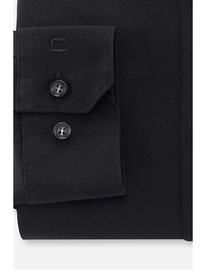 Olymp overhemd mouwlengte 7 No. 6 zwart effen katoen super slim fit