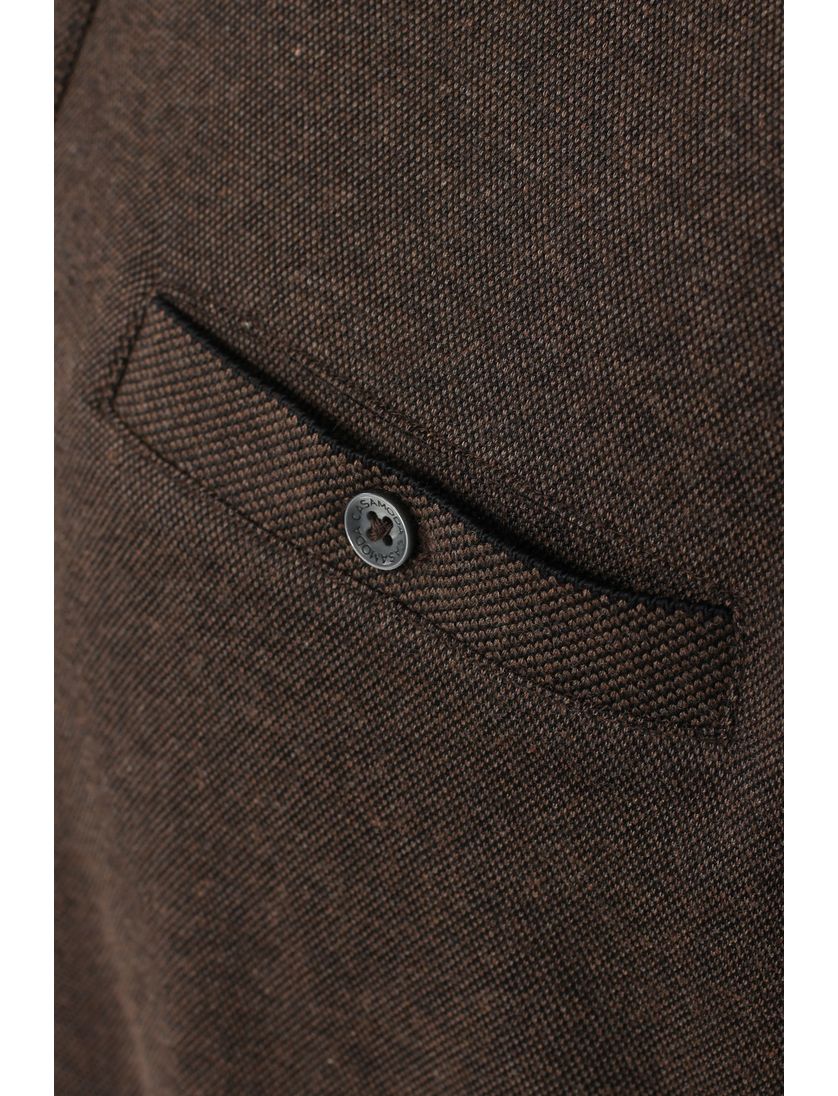 Casa Moda bruine gemêleerde polo wijde fit katoen