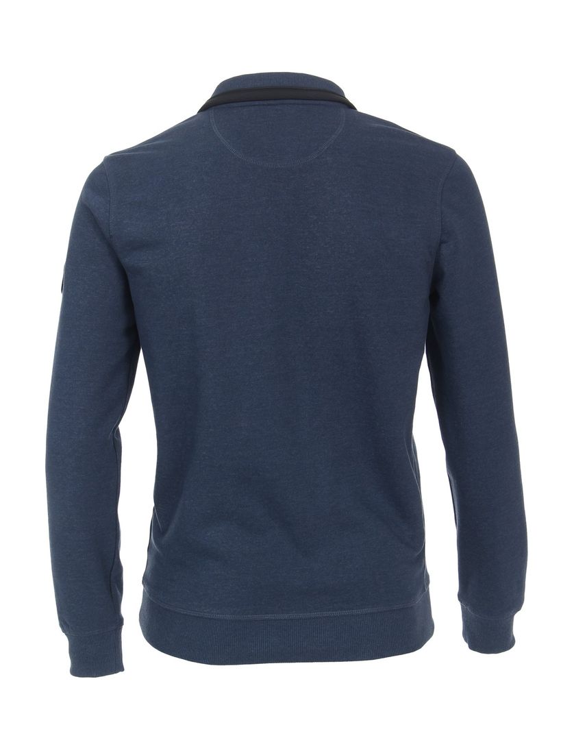 Casa Moda sweater donkerblauw effen katoen