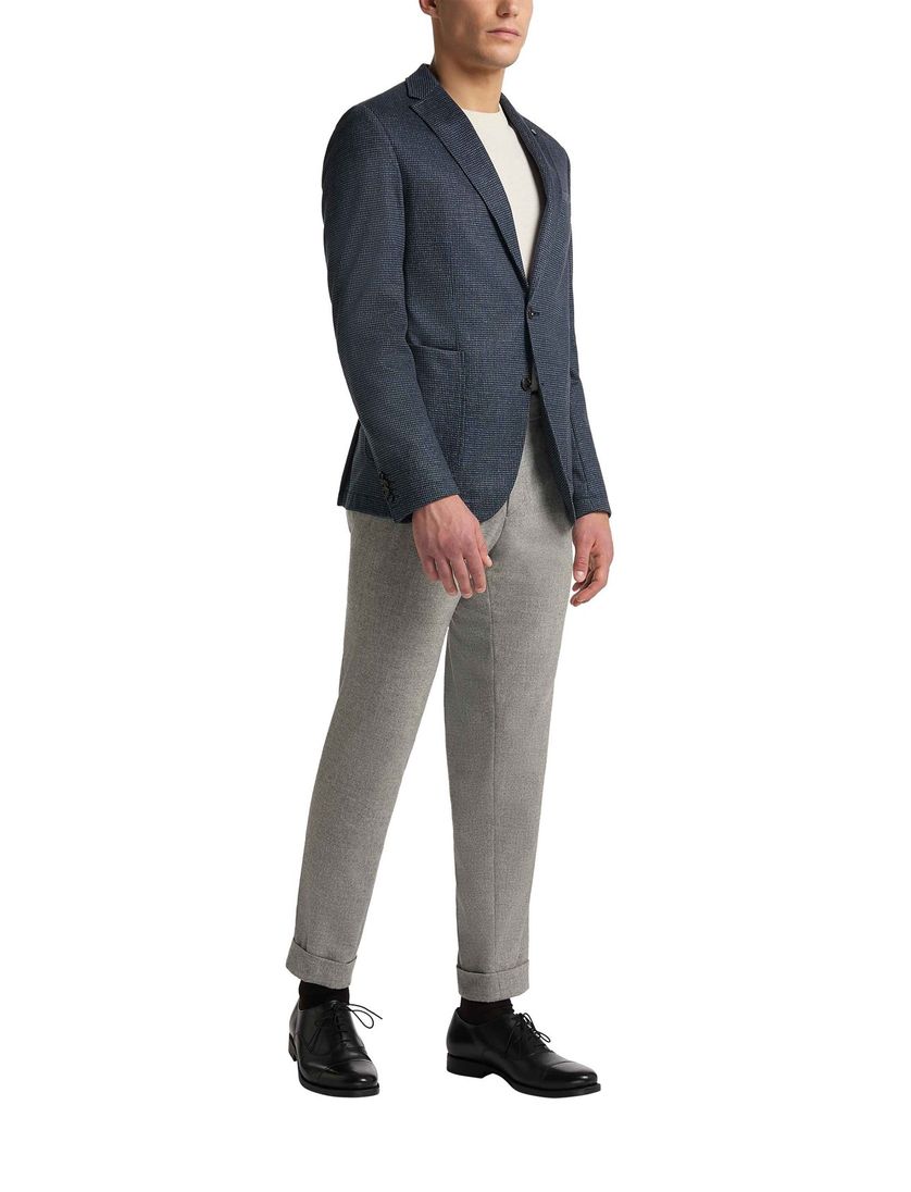 Carl Gross colbert normale fit donkerblauw geruit