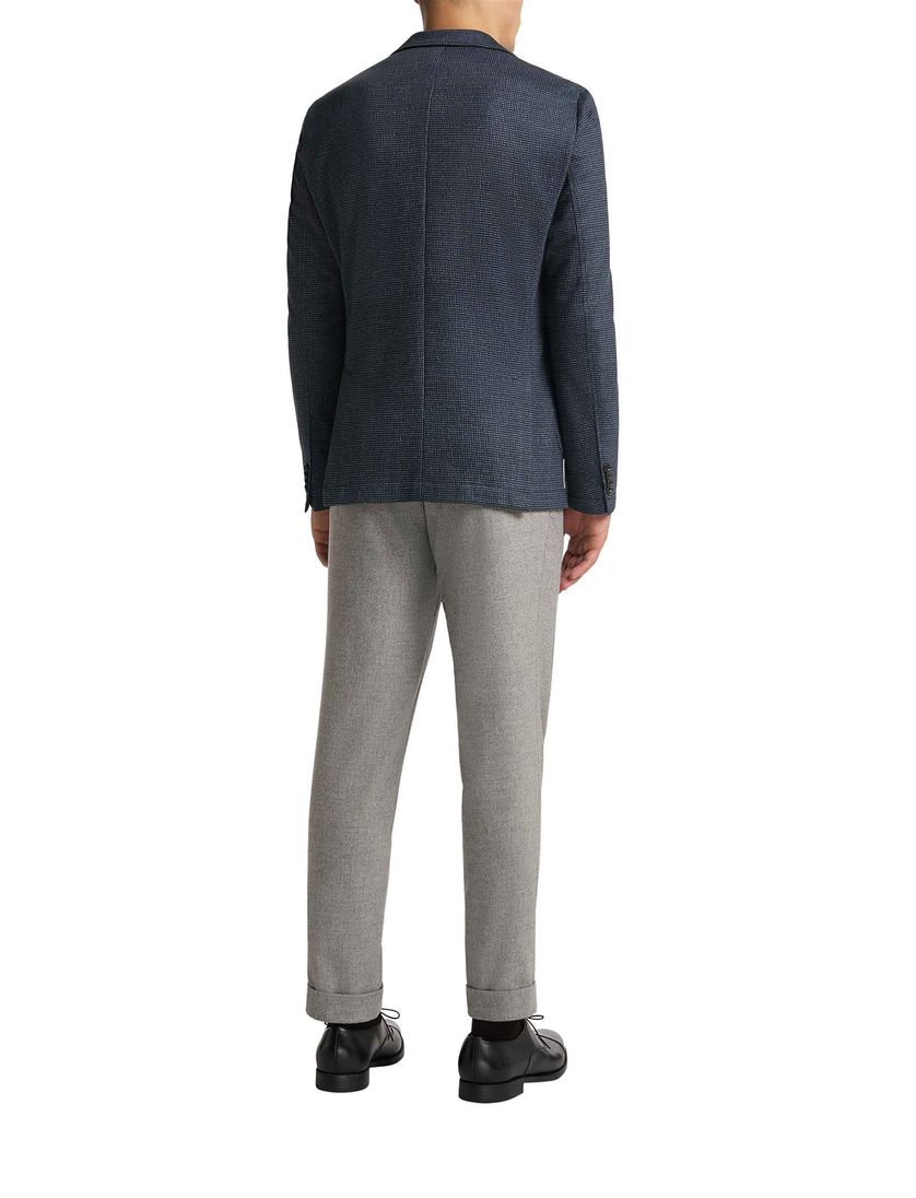 Carl Gross colbert normale fit donkerblauw geruit