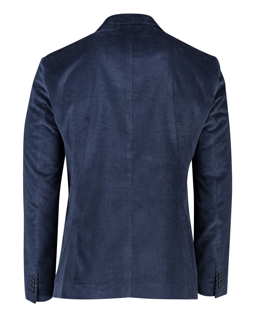 Roy Robson colbert blauw effen katoen normale fit