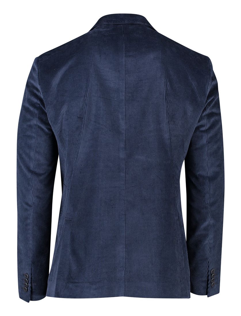 Roy Robson colbert katoen normale fit blauw effen