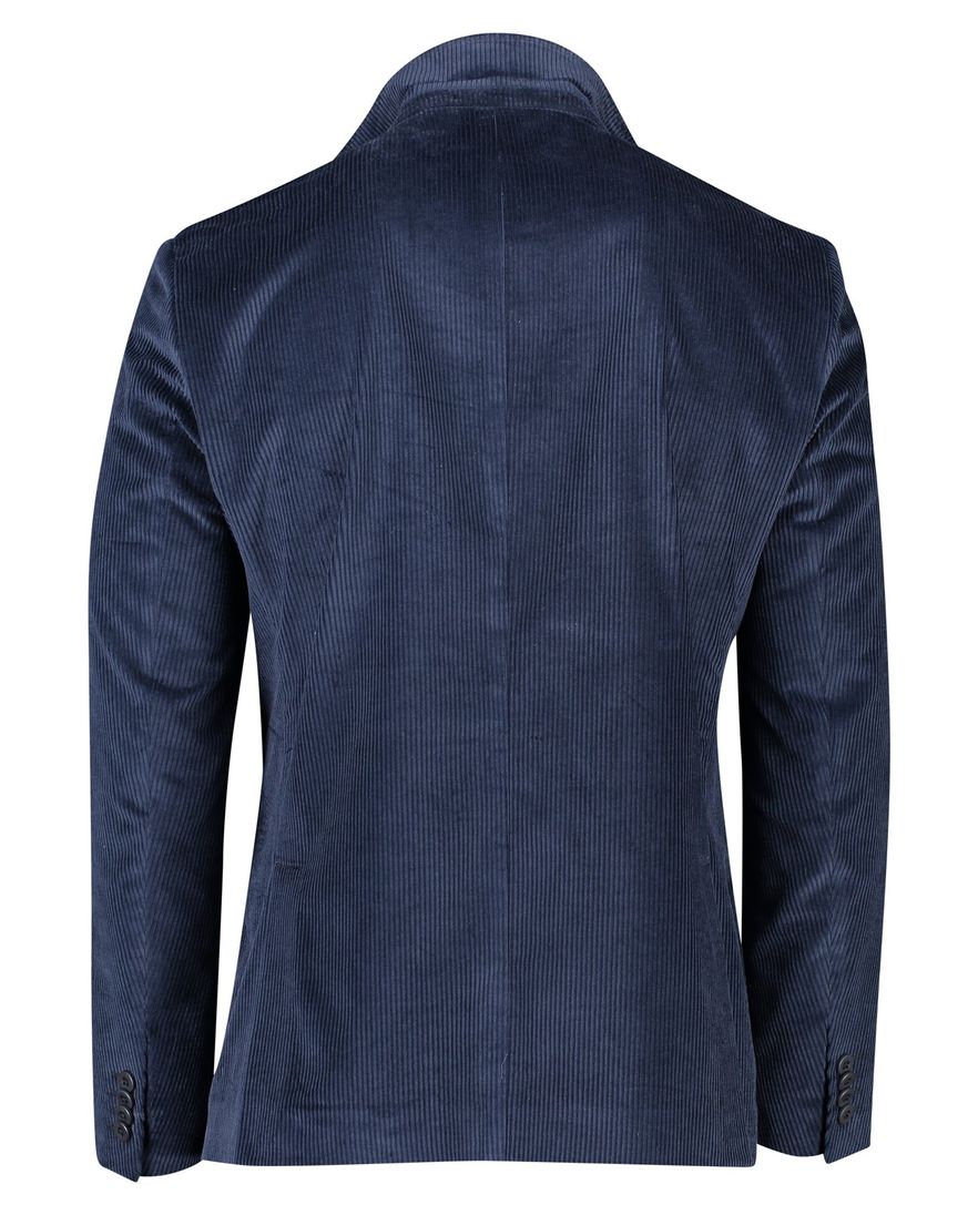 Roy Robson colbert blauw effen katoen normale fit