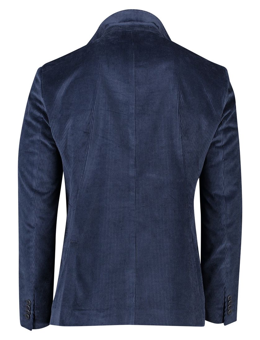 Roy Robson colbert katoen normale fit blauw effen