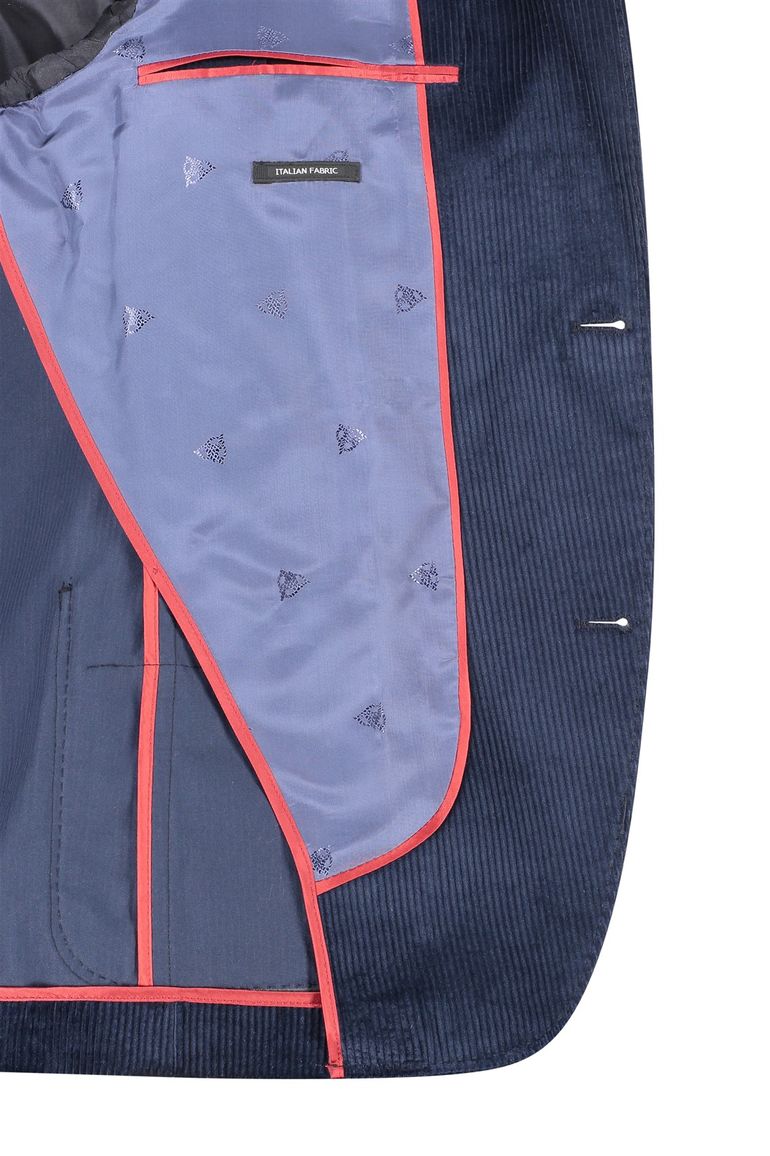 colbert Roy Robson katoen normale fit blauw effen