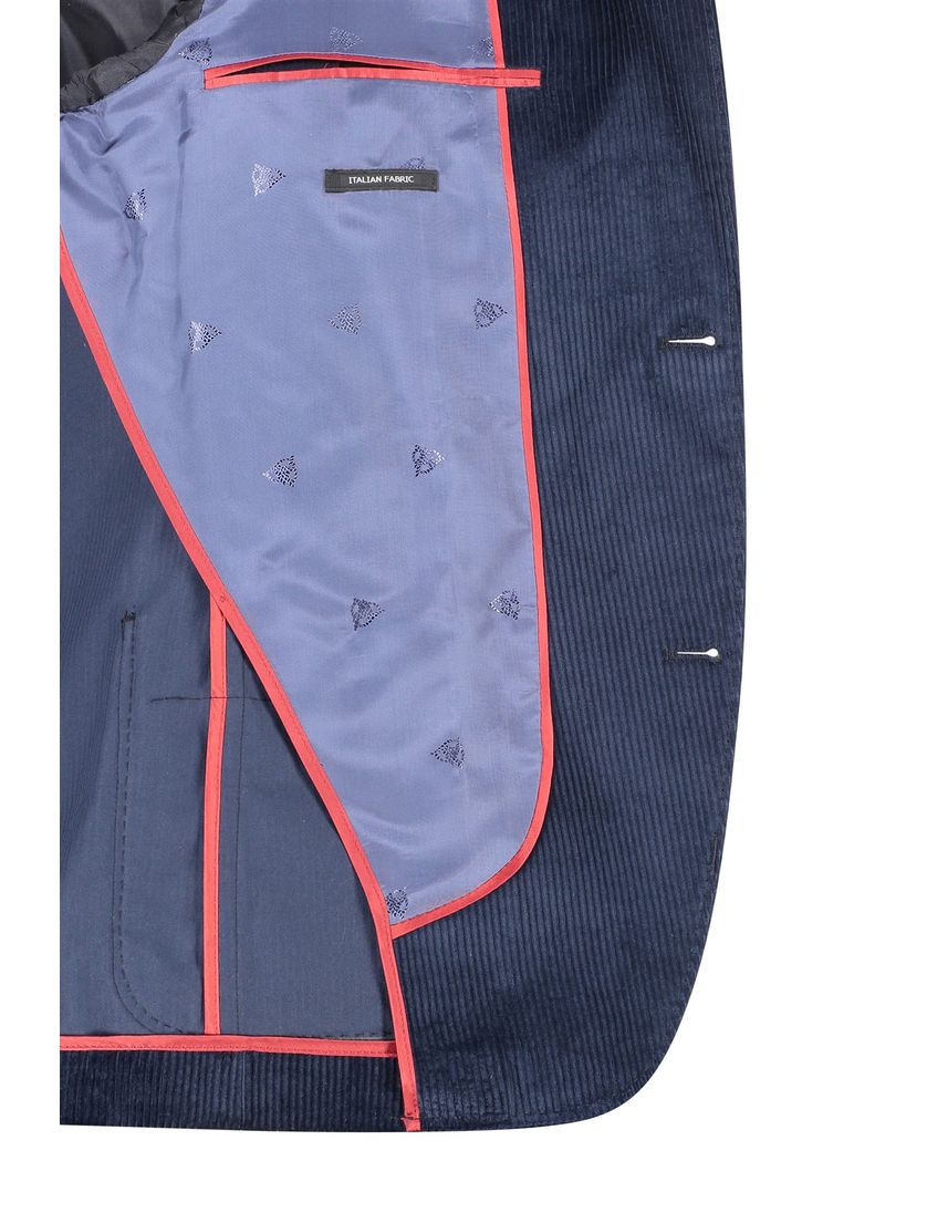 Roy Robson colbert katoen normale fit blauw effen