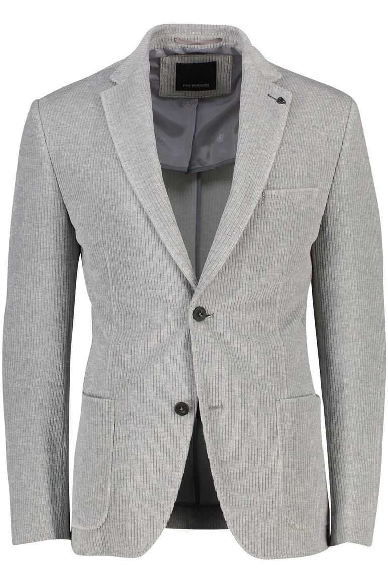 colbert Roy Robson katoen normale fit grijs effen