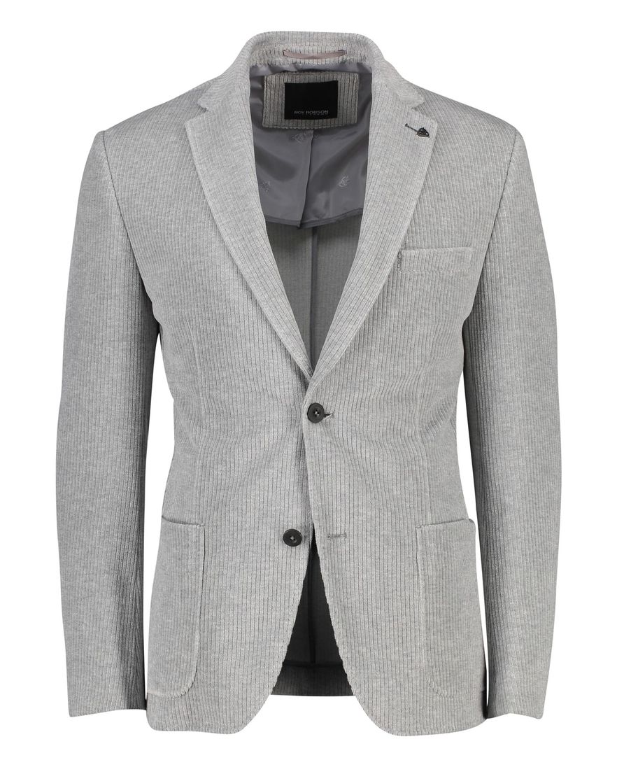 Roy Robson colbert grijs effen katoen normale fit
