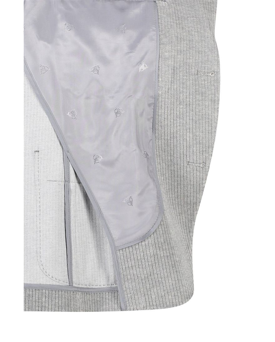 Roy Robson colbert grijs effen katoen normale fit