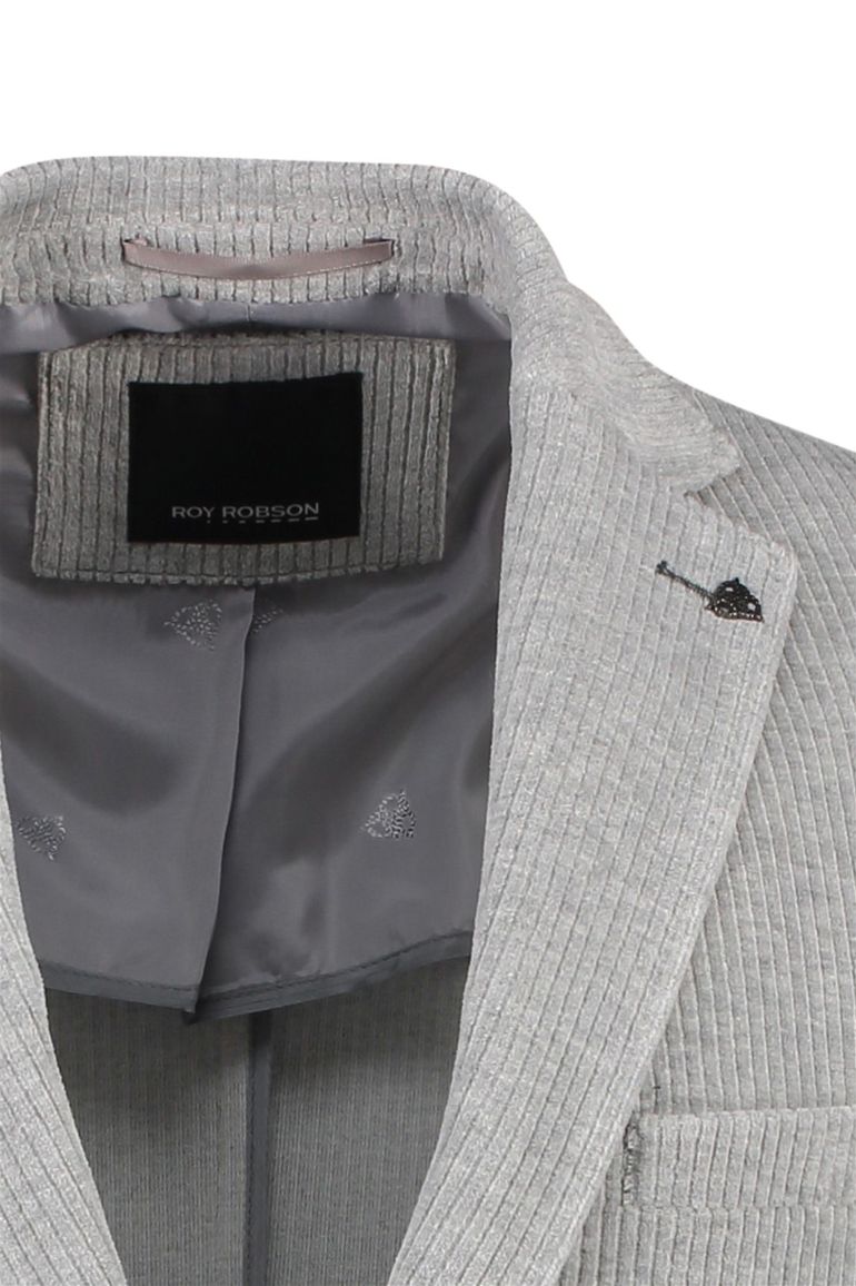 colbert Roy Robson katoen normale fit grijs effen