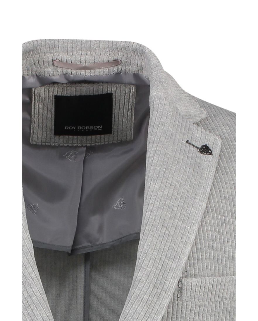 Roy Robson colbert grijs effen katoen normale fit