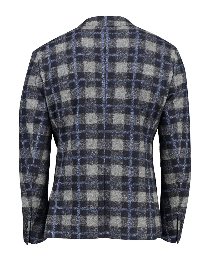 Roy Robson colbert blauw geruit slim fit