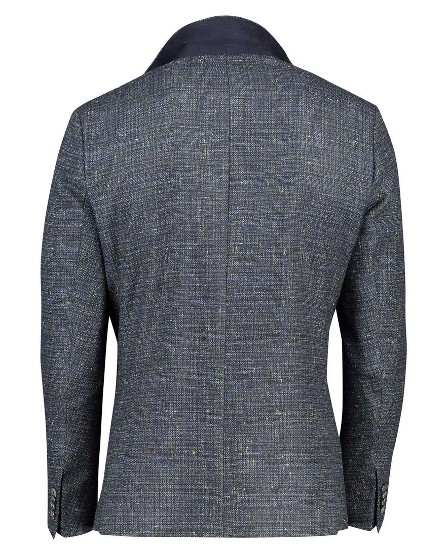 Roy Robson colbert groen gemêleerd wol slim fit