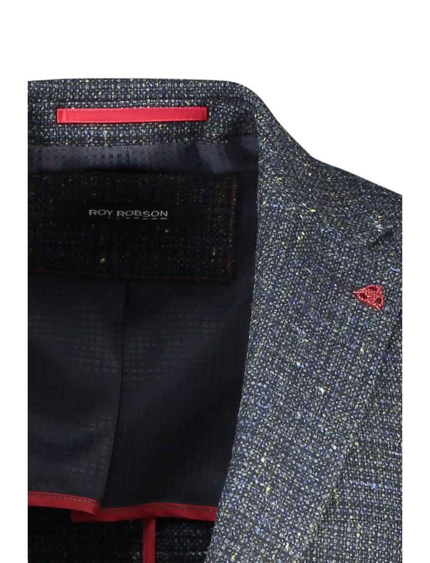 Roy Robson colbert wol slim fit groen gemêleerd