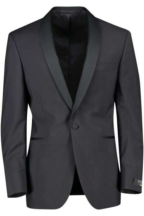 Digel smoking colbert mix en match zwart effen wol normale fit