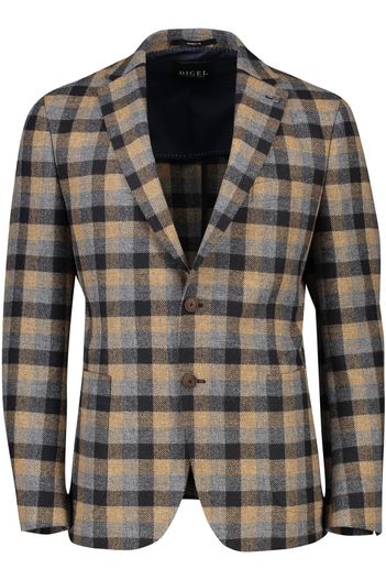 Digel colbert Digel wol normale fit beige geruit