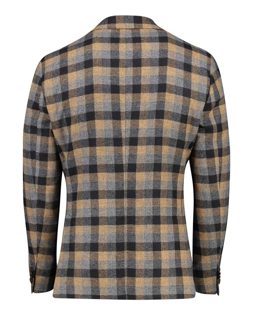 Digel colbert beige geruit wol normale fit