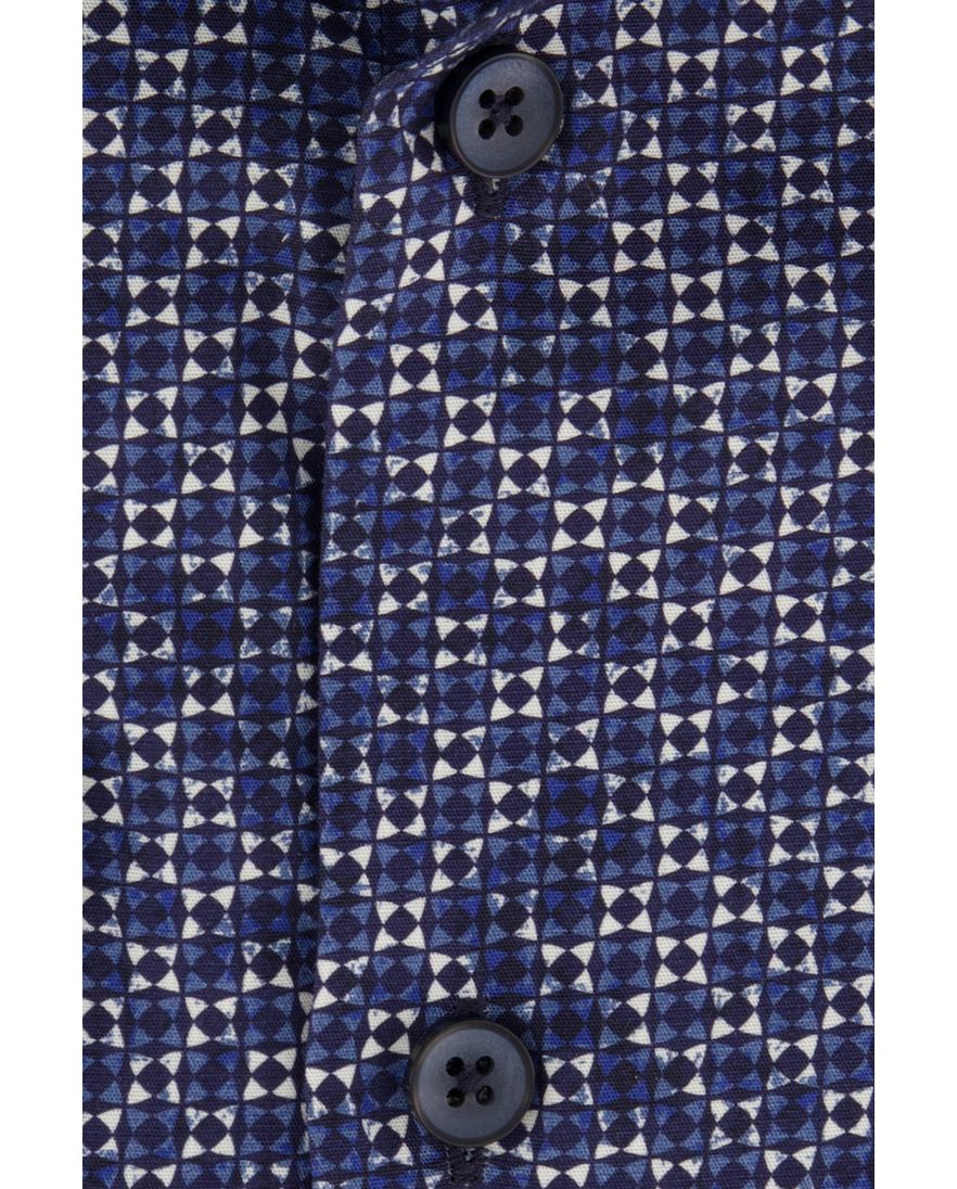 Ledub overhemd normale fit donkerblauw geprint