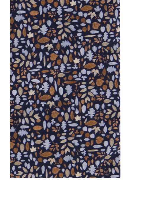 Ledub overhemd donkerblauw geprint easy iron