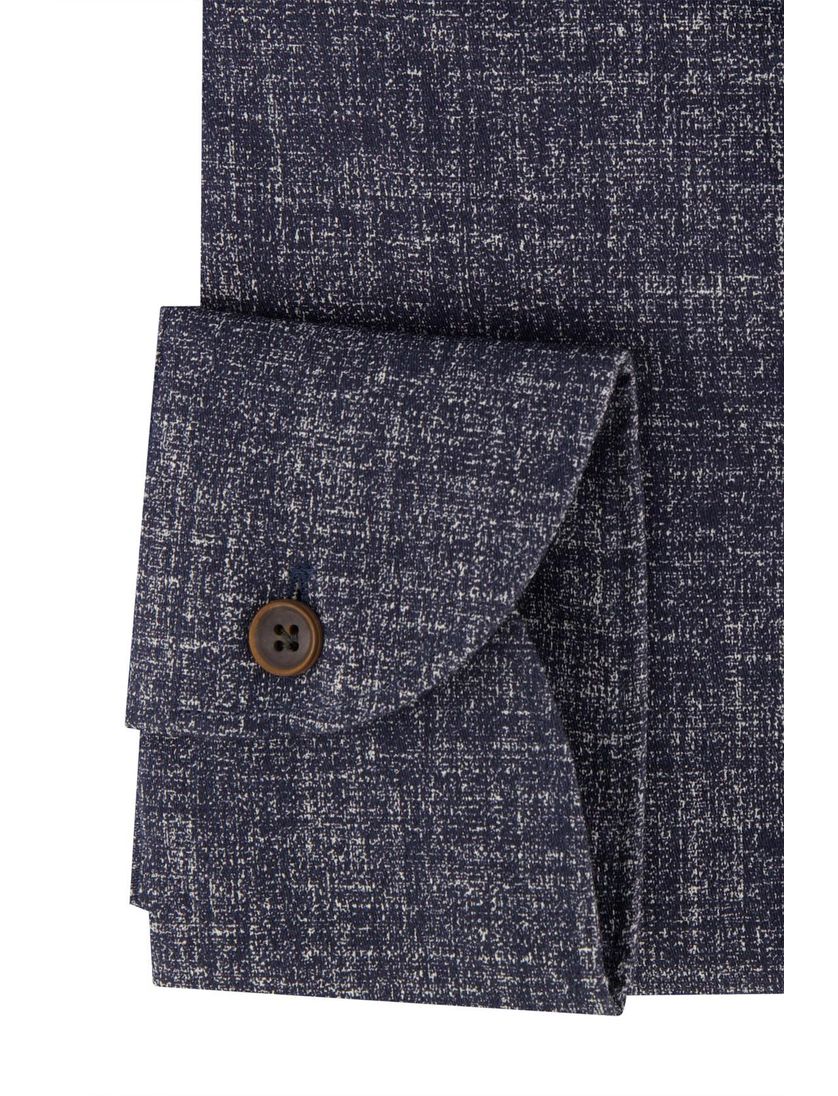 John Miller overhemd tailored fit Navy stretch katoen gemêleerd
