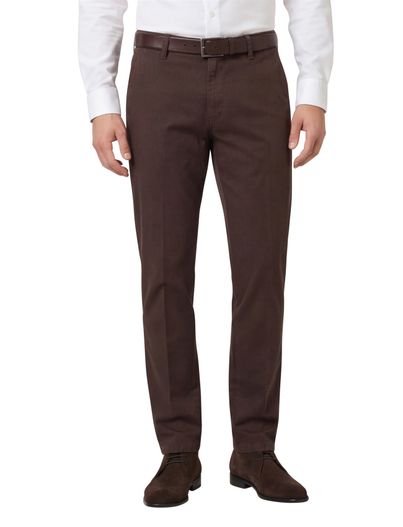 M.E.N.S. M.E.N.S. katoenen broek bruin effen katoen