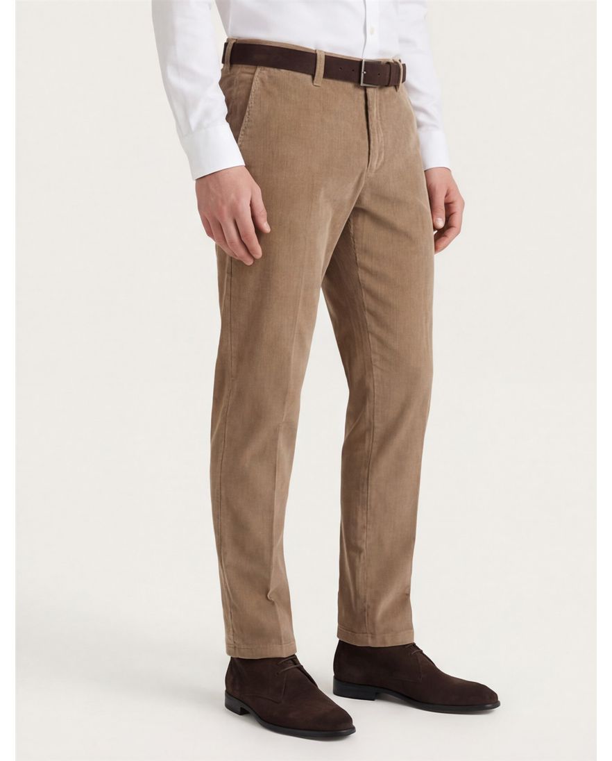 M.E.N.S chino bruin effen corduroy