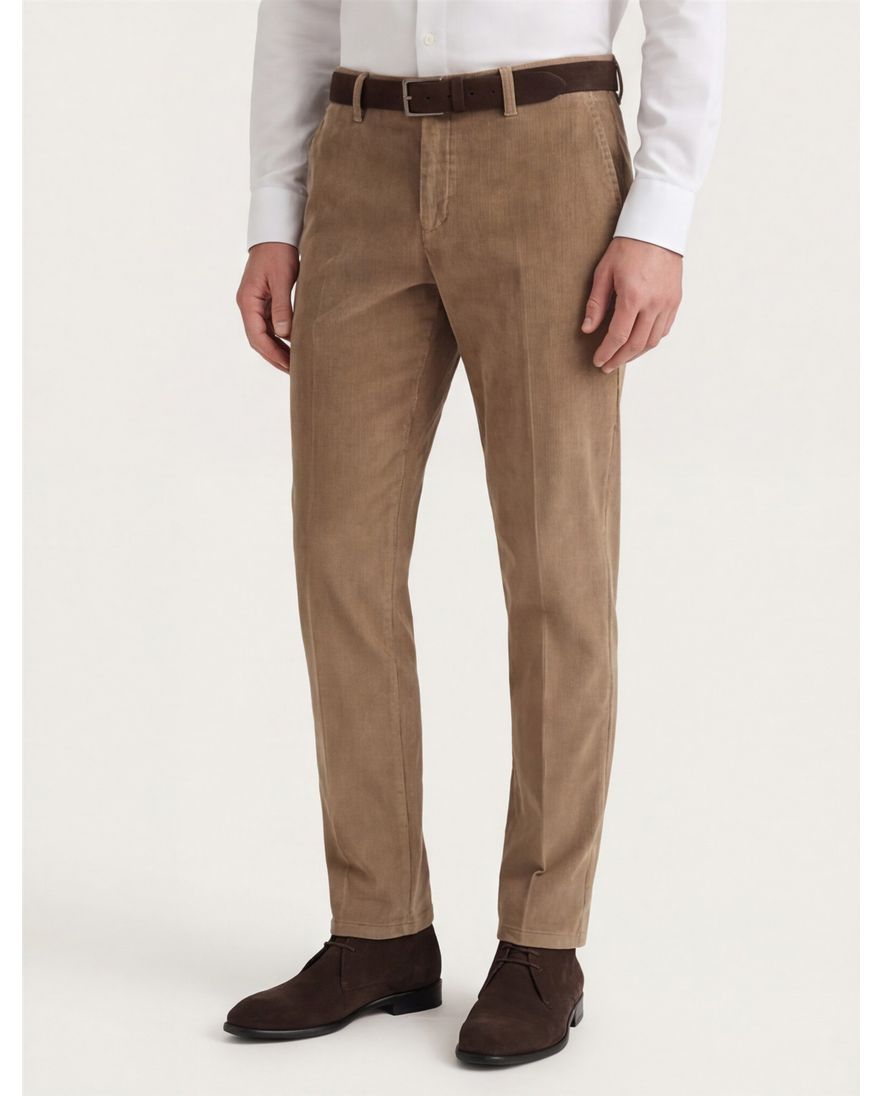 M.E.N.S chino bruin effen corduroy
