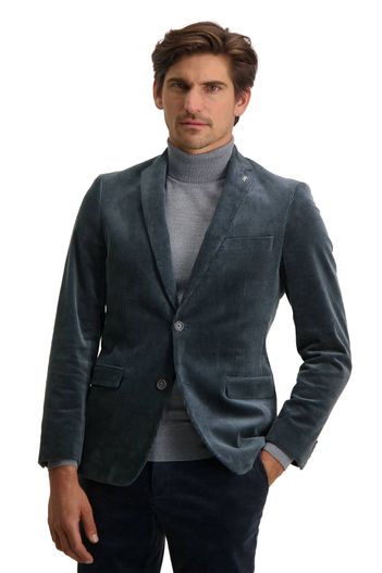 State of Art colbert State of Art katoen wijde fit blauw effen