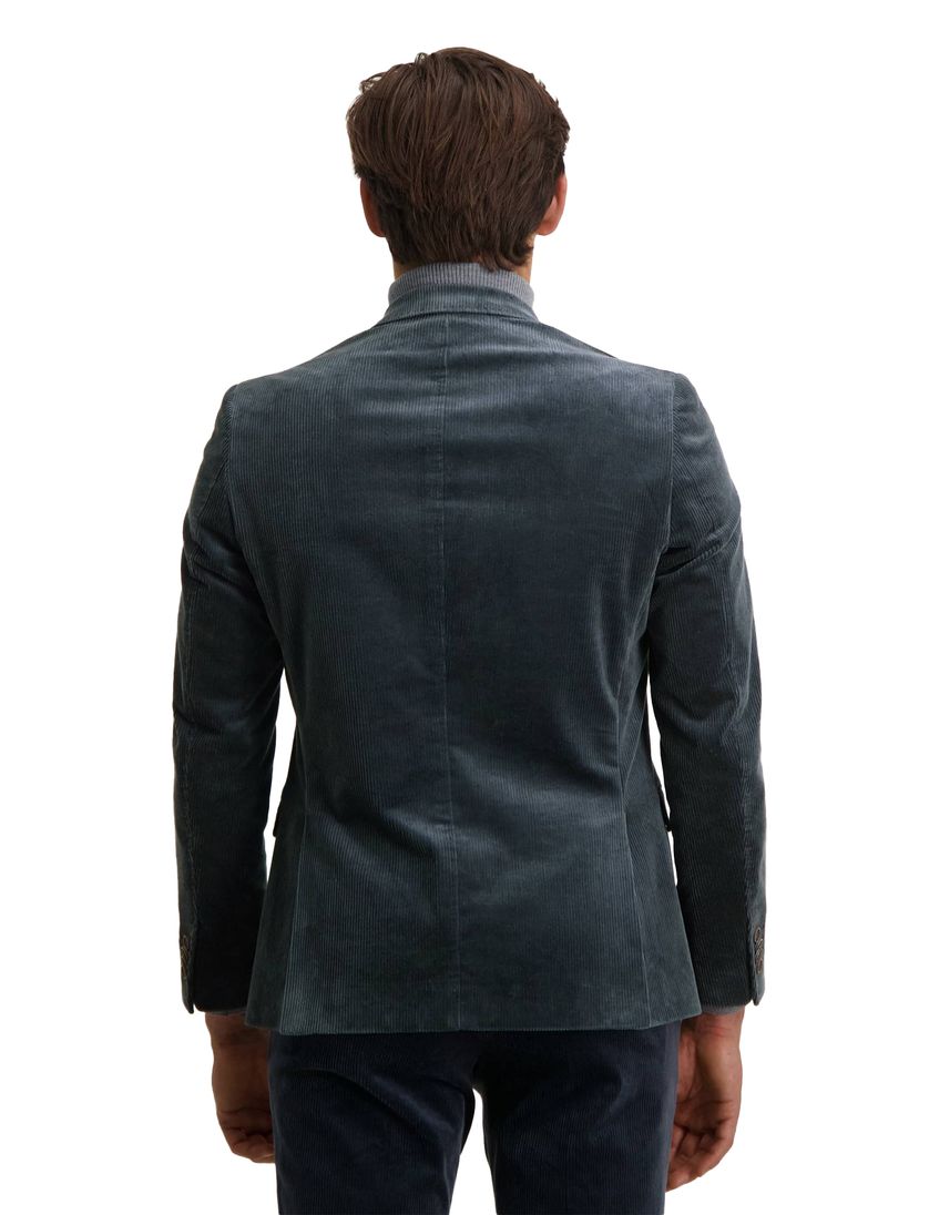 State of Art colbert katoen wijde fit blauw effen