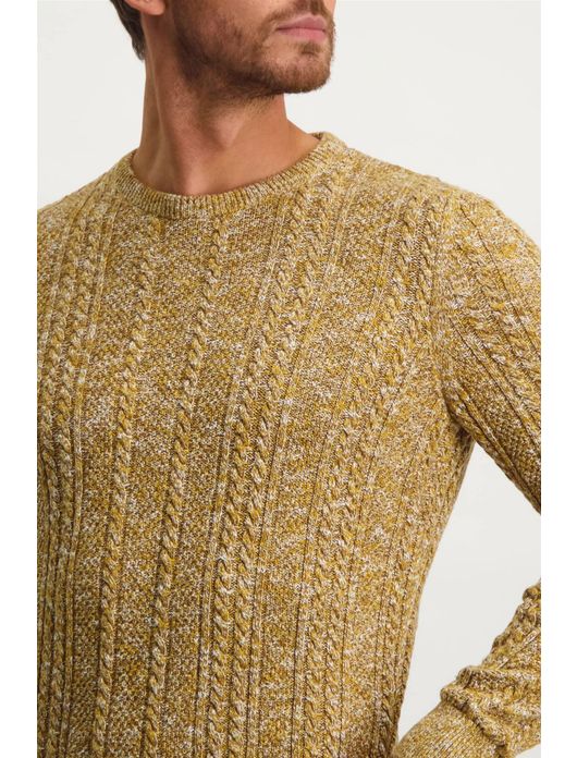 trui State of Art geel effen katoen ronde hals